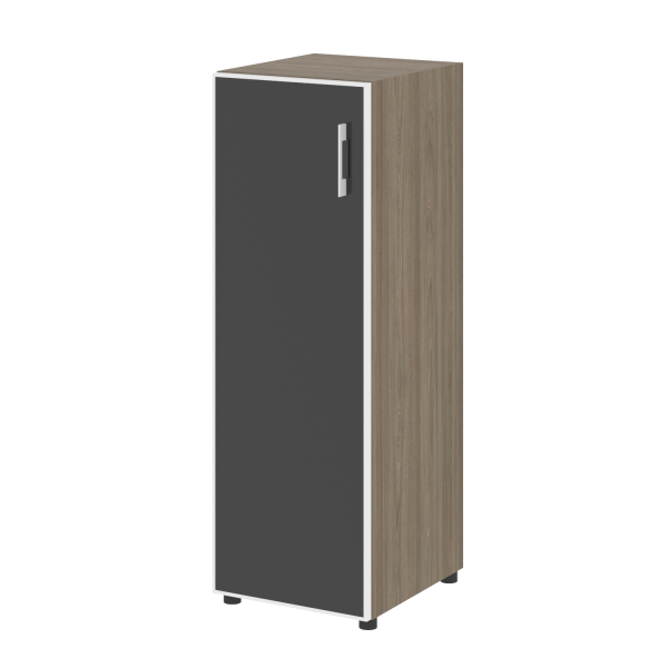 Стеллаж средний узкий (дверь стекло) LT-SU 2.4R white/black