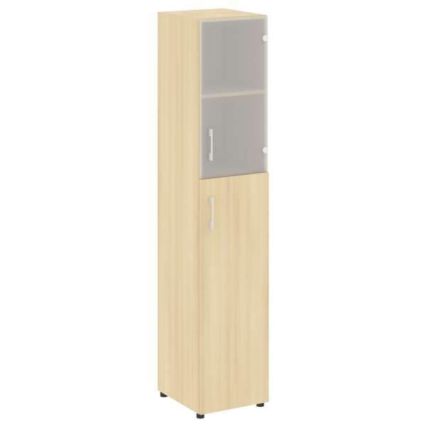 Стеллаж высокий узкий (дверь ДСП+стекло) LT-SU 1.7