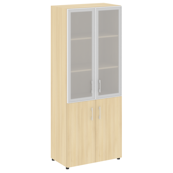 Стеллаж высокий широкий (2 двери ДСП+ 2двери стекло) LT-ST 1.2R	