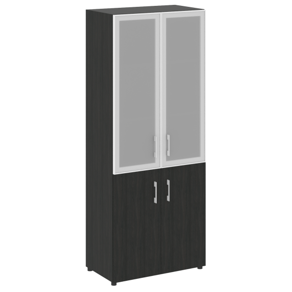 Стеллаж высокий широкий (2 двери ДСП+ 2двери стекло) LT-ST 1.2R	