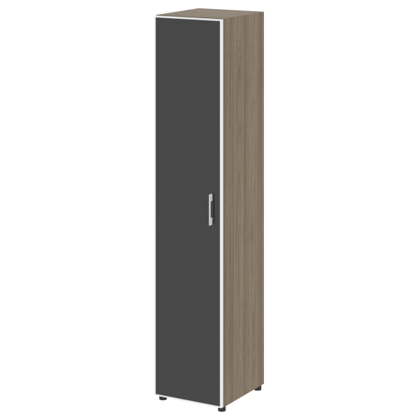 Стеллаж высокий узкий (дверь стекло) LT-SU 1.10R white/black	