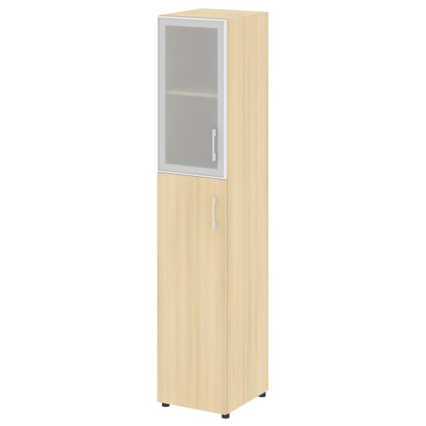 Стеллаж высокий узкий (дверь ДСП+стекло) LT-SU 1.7R	
