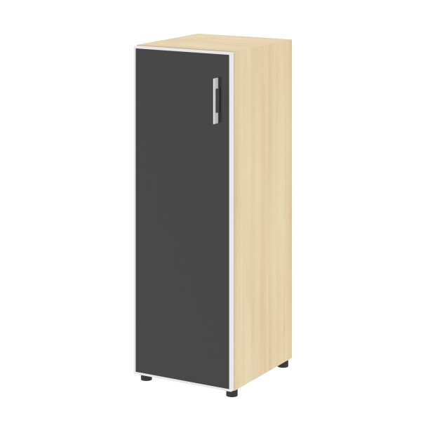 Стеллаж средний узкий (дверь стекло) LT-SU 2.4R white/black