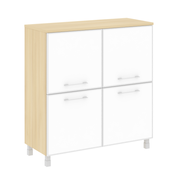 Стеллаж квадратный (4 двери стекло) LT-SD1.2R  white	