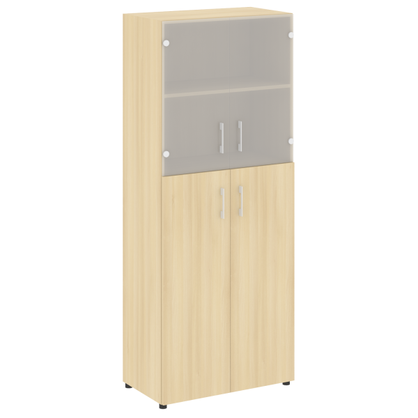 Стеллаж высокий широкий (2 двери ДСП+ 2двери стекло) LT-ST 1.7