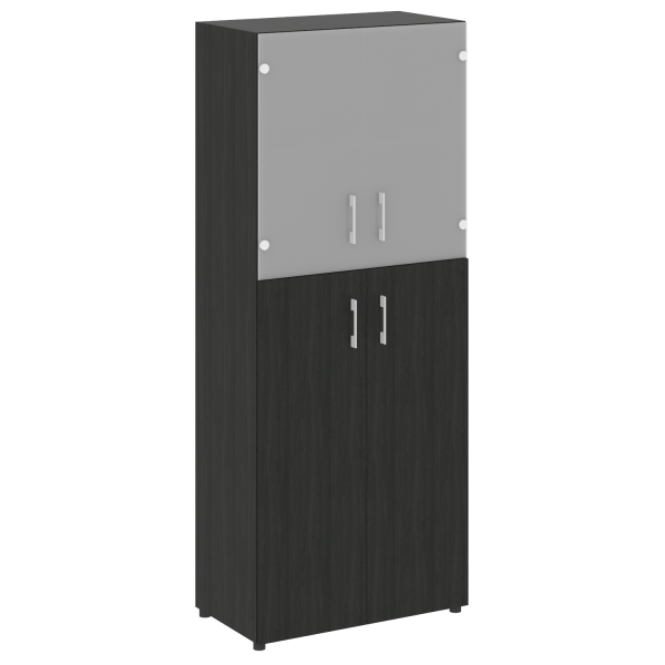 Стеллаж высокий широкий (2 двери ДСП+ 2двери стекло) LT-ST 1.7