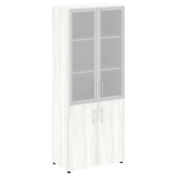 Стеллаж высокий широкий (2 двери ДСП+ 2двери стекло) LT-ST 1.2R	