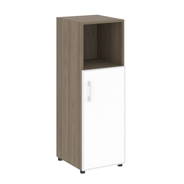 Стеллаж средний узкий (дверь стекло) LT-SU 2.2R white/black