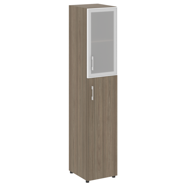 Стеллаж высокий узкий (дверь ДСП+стекло) LT-SU 1.7R	