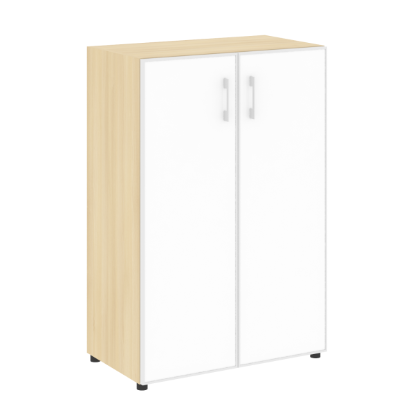 Стеллаж средний широкий (2 двери стекло) LT-ST 2.4R white/black