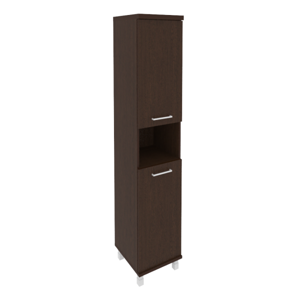 Шкаф высокий узкий левый (2 низкие двери ЛДСП) KSU-1.5(L)