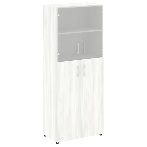 Стеллаж высокий широкий (2 двери ДСП+ 2двери стекло) LT-ST 1.7