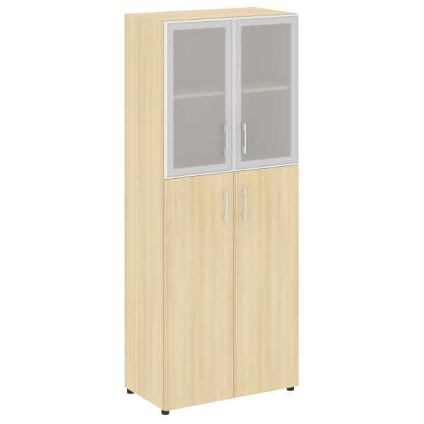 Стеллаж высокий широкий (2 двери ДСП+ 2двери стекло) LT-ST 1.7R	