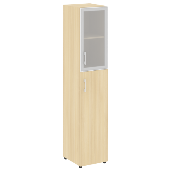 Стеллаж высокий узкий (дверь ДСП+стекло) LT-SU 1.7R	