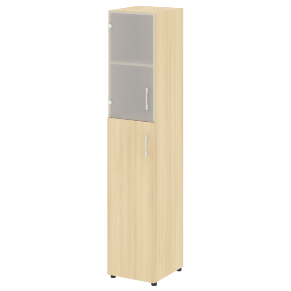 Стеллаж высокий узкий (дверь ДСП+стекло) LT-SU 1.7