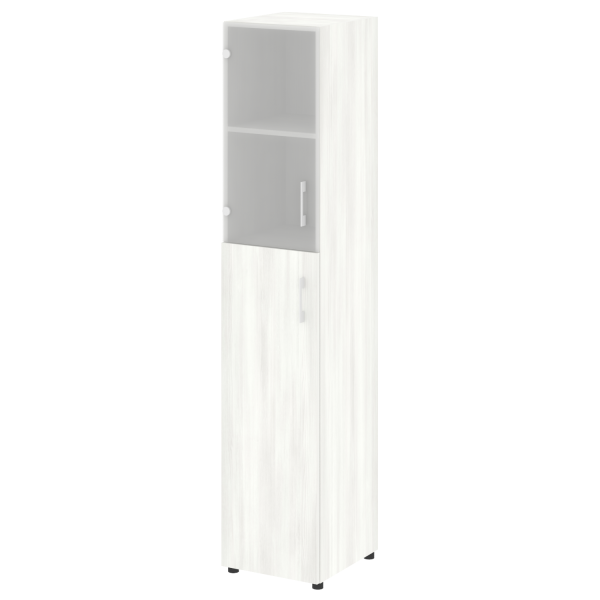 Стеллаж высокий узкий (дверь ДСП+стекло) LT-SU 1.7