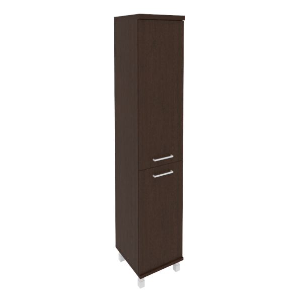 Шкаф высокий узкий левый (1 низкая дверь ЛДСП, 1 средняя дверь ЛДСП) KSU-1.3(L)