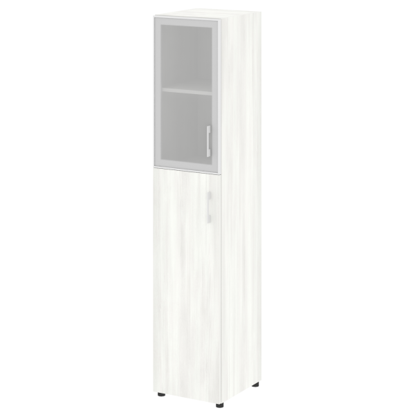 Стеллаж высокий узкий (дверь ДСП+стекло) LT-SU 1.7R	