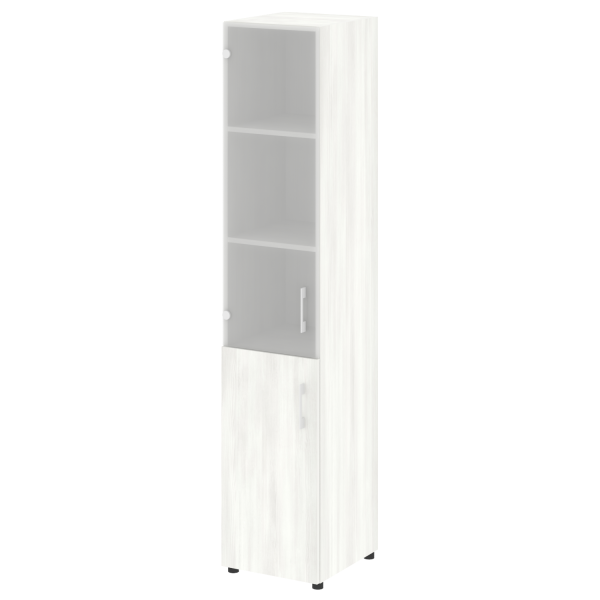 Стеллаж высокий узкий (дверь ДСП+стекло) LT-SU 1.2	