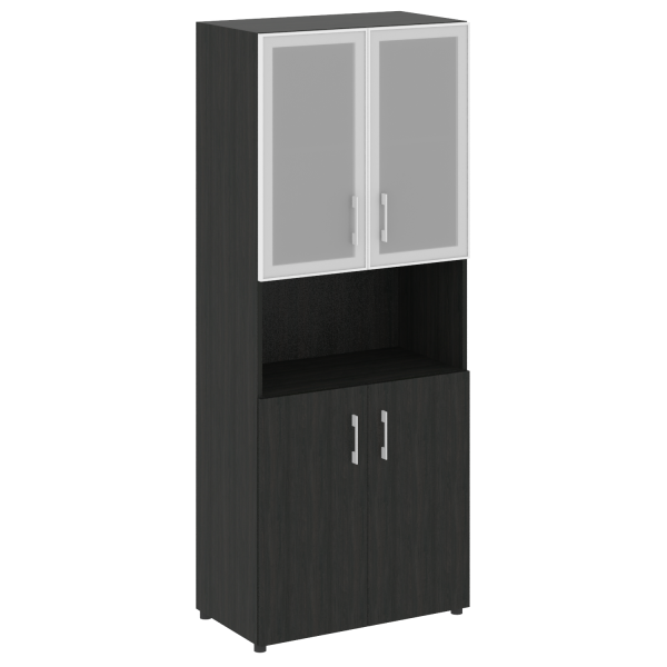 Стеллаж высокий широкий (2 двери ДСП+ 2двери стекло) LT-ST 1.4R	