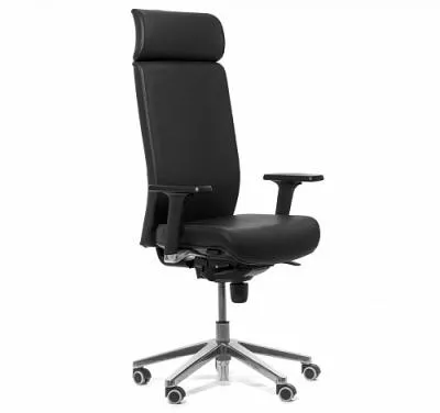 RONAN W КРЕСЛО РУКОВОДИТЕЛЯ ЧЕРНЫЙ-АЛЮМ RONAN W Dakota black