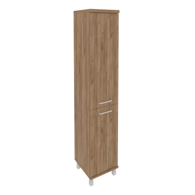 Шкаф высокий узкий левый (1 низкая дверь ЛДСП, 1 средняя дверь ЛДСП) KSU-1.3(L)