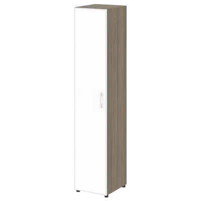 Стеллаж высокий узкий (дверь стекло) LT-SU 1.10R white/black	