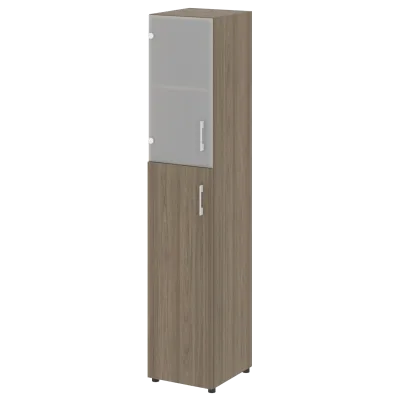 Стеллаж высокий узкий (дверь ДСП+стекло) LT-SU 1.7