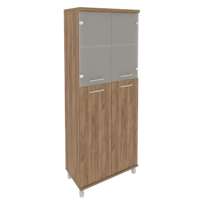 Шкаф высокий широкий (2 средние двери ЛДСП, 2 низкие двери стекло) KST-1.7