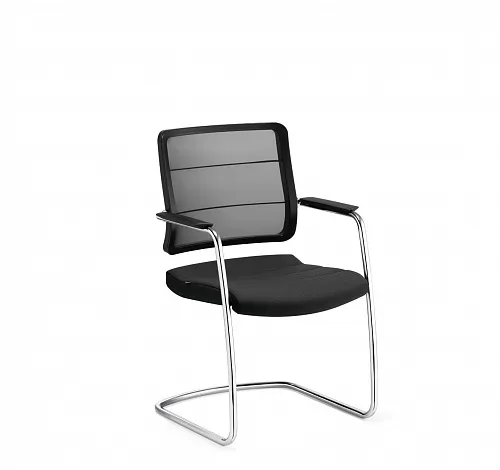 AIRPAD КРЕСЛО ПОСЕТИТЕЛ, КОЖА ЧЕРНЫЙ-АЛЮМ 5С35 0781884000 2324 3217 708217 821221