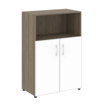 Стеллаж средний широкий (2 двери стекло) LT-ST 2.2R white/black