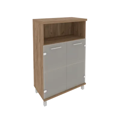 Шкаф средний широкий (2 низкие двери стекло) KST-2.2