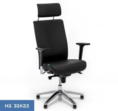 RONAN S КРЕСЛО РУКОВОДИТЕЛЯ ЧЕРНЫЙ-АЛЮМ RONAN S Dakota black