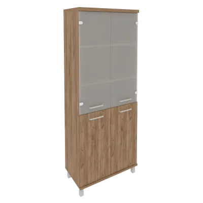 Шкаф высокий широкий (2 низкие двери ЛДСП, 2 средние двери стекло) KST-1.2