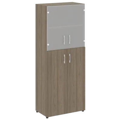 Стеллаж высокий широкий (2 двери ДСП+ 2двери стекло) LT-ST 1.7