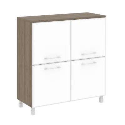 Стеллаж квадратный (4 двери стекло) LT-SD1.2R  white	