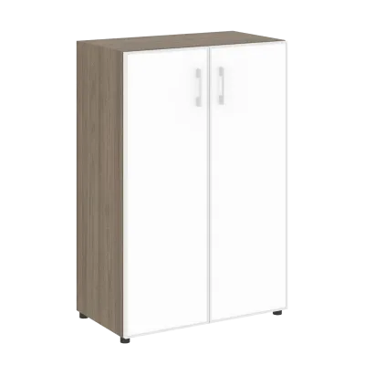 Стеллаж средний широкий (2 двери стекло) LT-ST 2.4R white/black