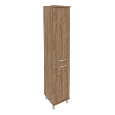 Шкаф высокий узкий левый (1 низкая дверь ЛДСП, 1 средняя дверь ЛДСП) KSU-1.3(L)