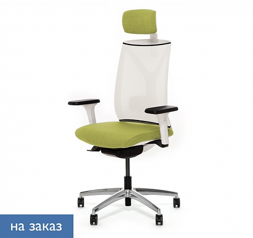 DION M WW Кресло,син,1D,подг,а БЕЛЫЙ ПЛАСТИК DION W MeshW 870 1DW alum headrest