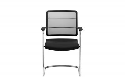 AIRPAD КРЕСЛО ПОСЕТИТЕЛ, КОЖА ЧЕРНЫЙ-АЛЮМ 5С35 0781884000 2324 3217 708217 821221