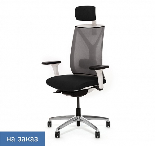 DION M WG Кресло,син,1D,подг,а БЕЛЫЙ ПЛАСТИК DION W MeshGr 870 1DW alum headrest