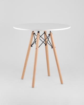 Стол круглый EAMES DSW D=70, белый на дер. ножках УТ000001517