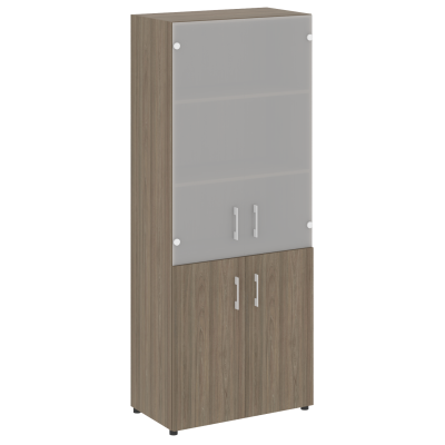 Стеллаж высокий широкий (2 двери ДСП+ 2двери стекло) LT-ST 1.2