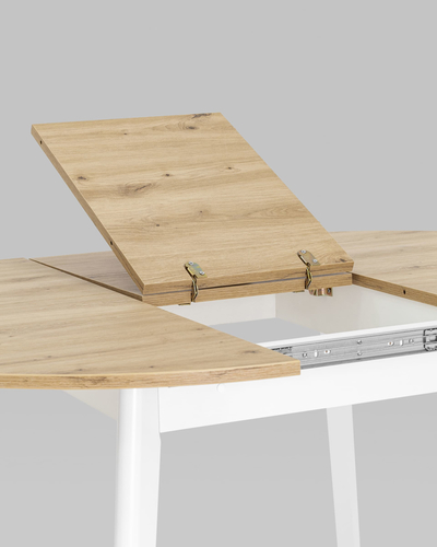 Стол Rondo, 100-135*100, дуб/белый УТ000005715