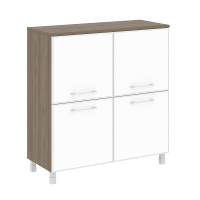 Стеллаж квадратный (4 двери стекло) LT-SD1.2R  white	