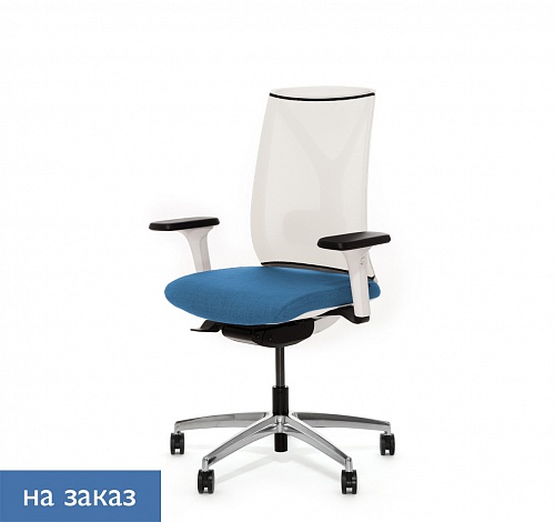 DION M WW Кресло,синх, 1D, ал БЕЛЫЙ ПЛАСТИК DION W MeshW 870 1DW alum 