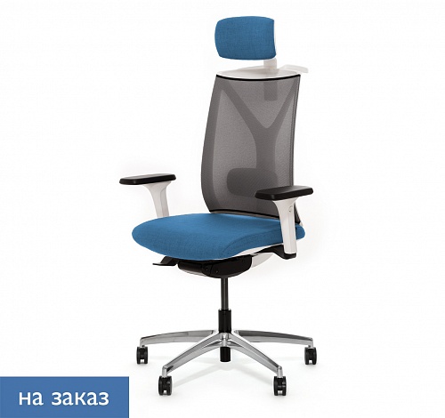 DION M WG КРЕСЛО,СИН,1D,ПД&В,АЛЮМ СЕРЫЙ DION W MeshGr 870 1DW alum headrest hange