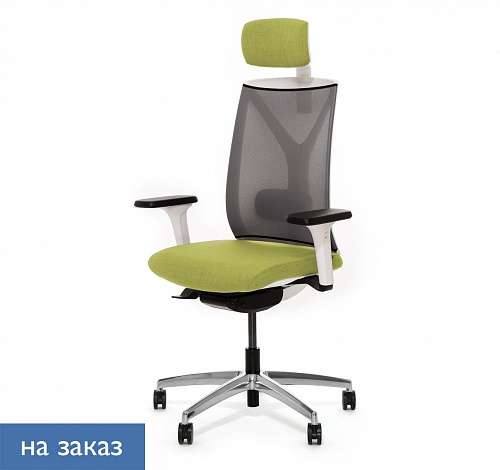 DION M WG Кресло,син,1D,подг,а БЕЛЫЙ ПЛАСТИК DION W MeshGr 870 1DW alum headrest