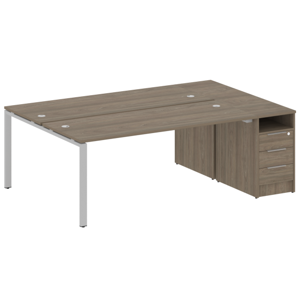 Рабочая станция на П-образном м/к с опорной тумбой БП.РС-СТП-2.5