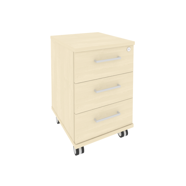 Тумба мобильная (3 ящика, центральный замок) KTM-1